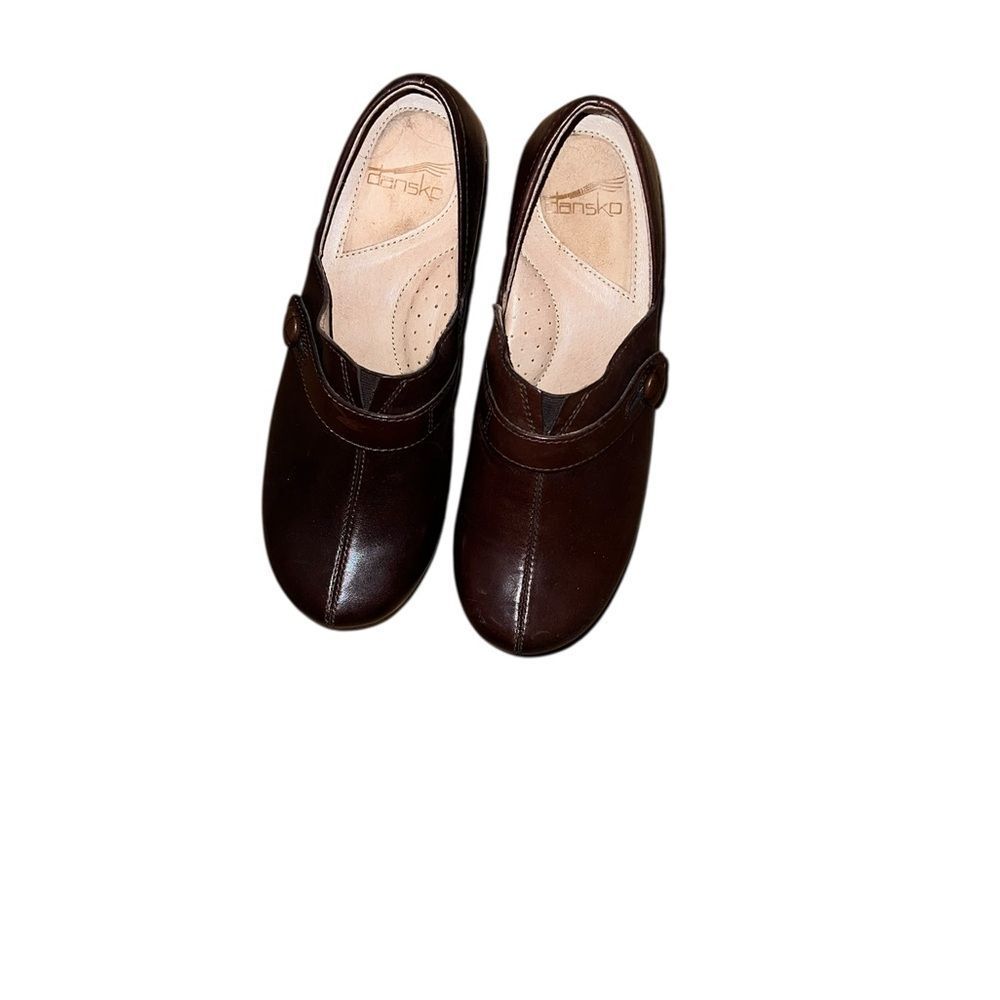 Dansko Dark Brown Leather Clogs Size 37 - Picture 2 of 6